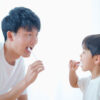 親子で歯磨き